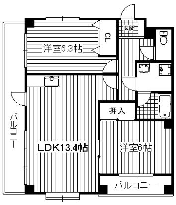 エスポワール2000 301号室 間取り