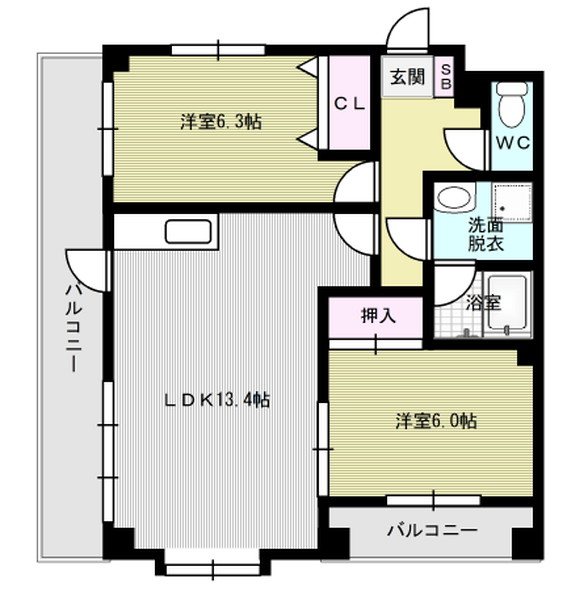 エスポワール2000 301号室 間取り