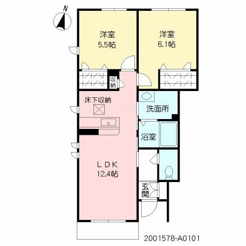 サニーヒル平和 101号室 間取り