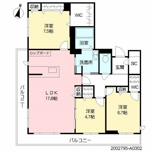 メゾン シレンス大濠 302号室 間取り