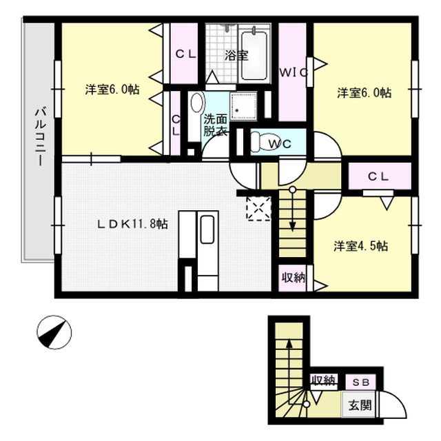 verde riva B棟 202号室 間取り