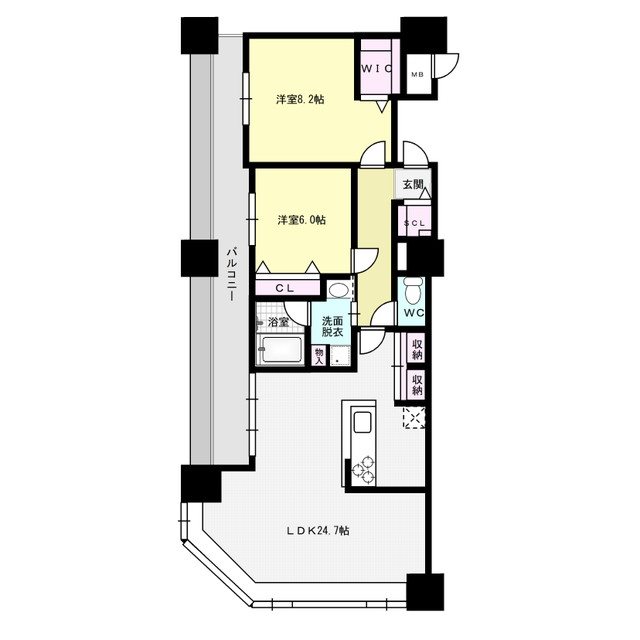 ＫＤＸレジデンス大濠ハーバービュータワー 間取り