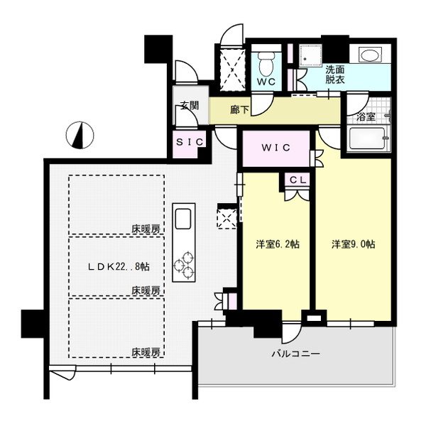 プレミスト天神赤坂タワー 1909号室 間取り