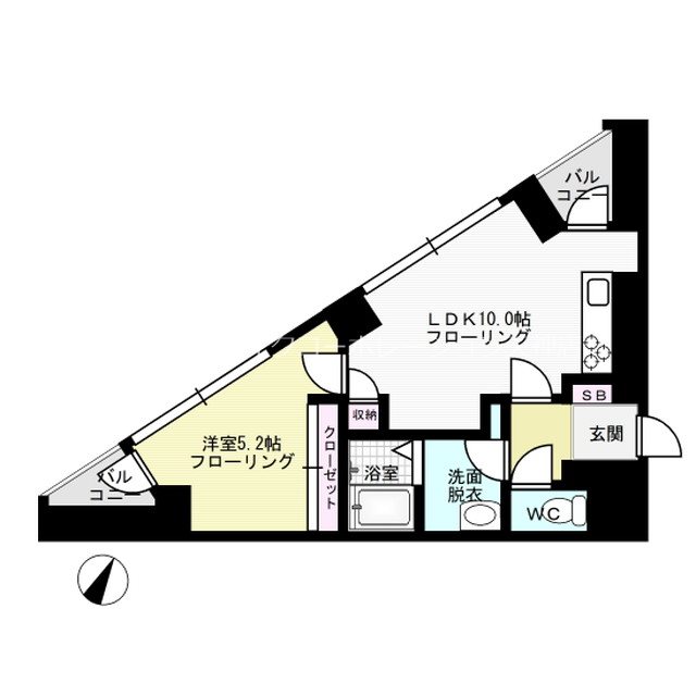 ラクレイス西新レジデンシャルタワー 間取り