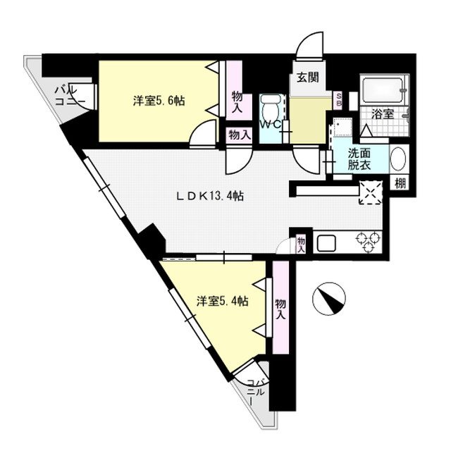 ラクレイス西新レジデンシャルタワー 間取り