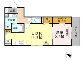 間取り D-room筑紫通り 弐番館 間取り図