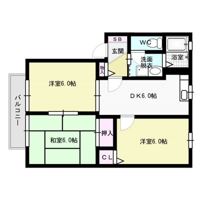 シャルムシェソワC棟 201号室 間取り