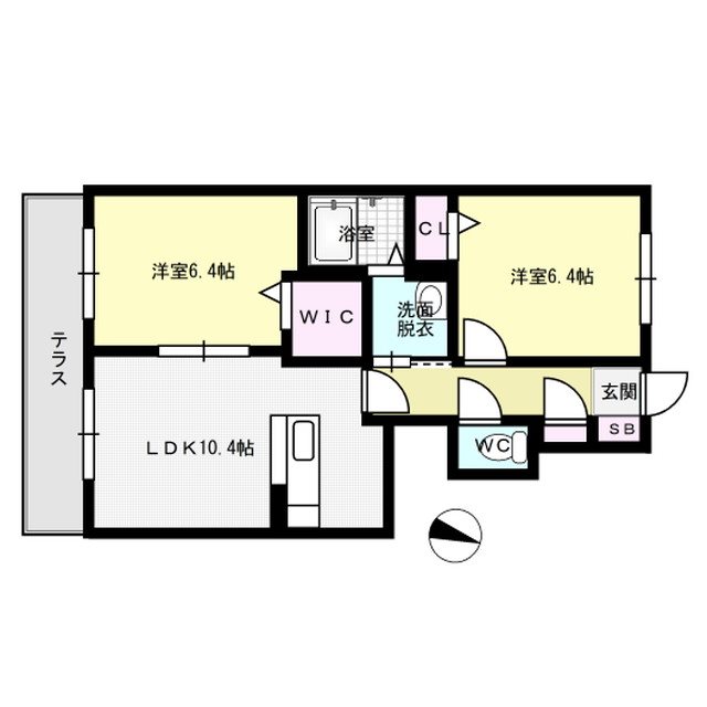 ラフィーネ・プロムナードⅢ D棟 103号室 間取り