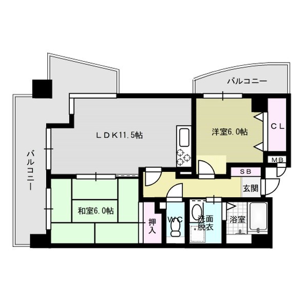 グランカーザ・エテシア 708号室 間取り