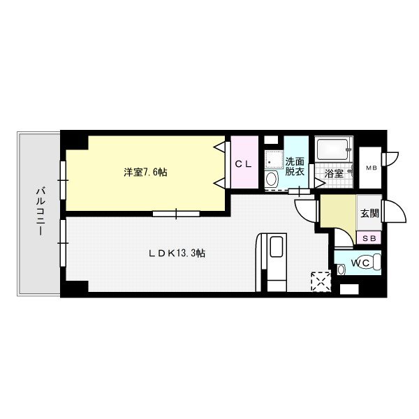グランド ライン 603号室 間取り