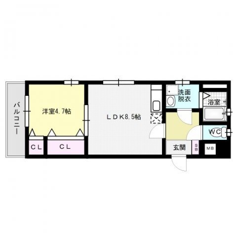 フィオルーナ西新～ネット無料～ 間取り