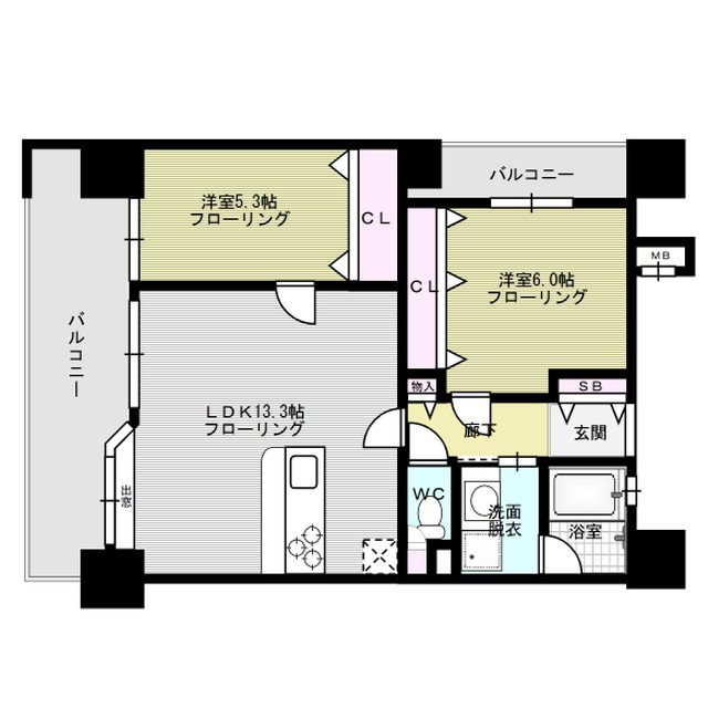 間取り アクタス大橋パークスクエア 間取り図