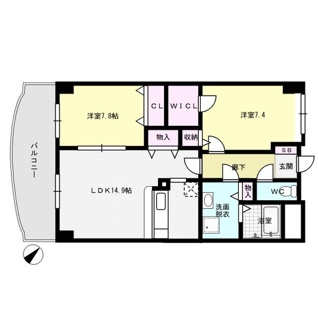 アムフルッス 102号室 間取り
