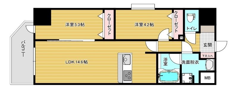 リファレンスリバービュー室見 間取り