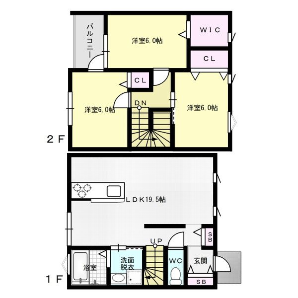 間取り 片縄北7丁目貸家 間取り図
