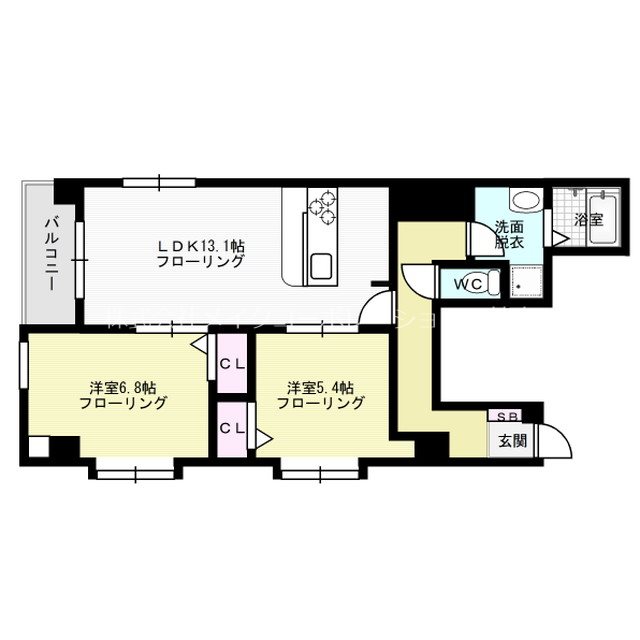 ※室内写真は同物件別部屋引用・現状優先です。 WE大濠公園 間取り図
