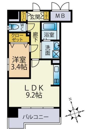 スカイシャトレ箱崎南 間取り