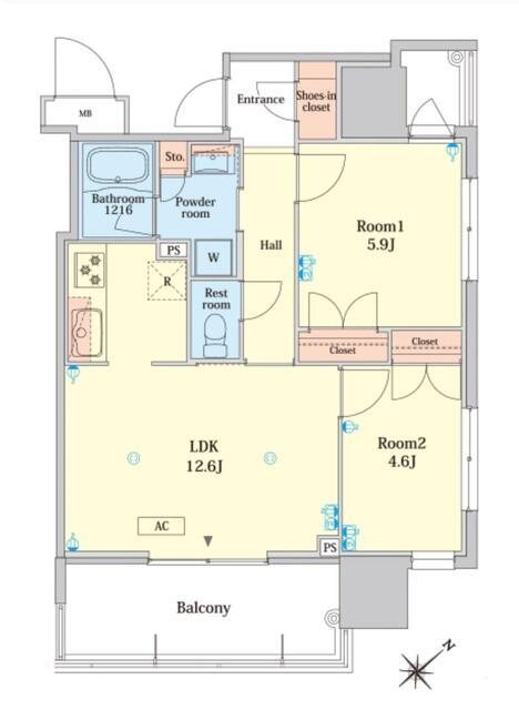 RJRプレシア大橋駅前 間取り