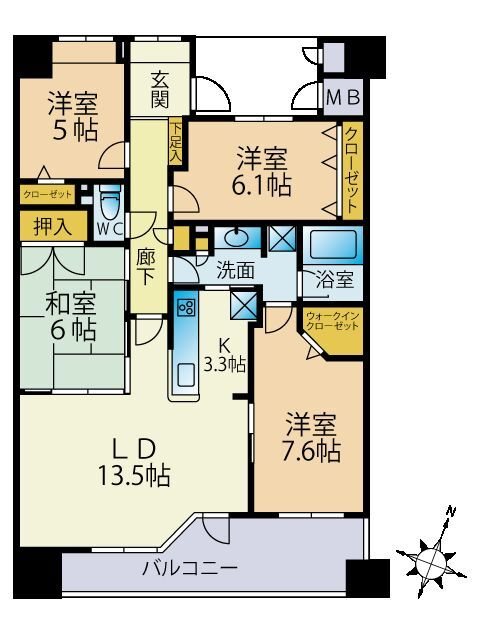 アプローズ薬院デュオウエスト 間取り図