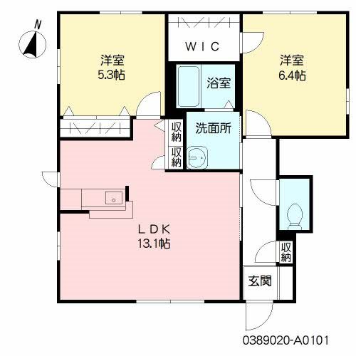 フォーゲル・ハピネス A棟 101号室 間取り