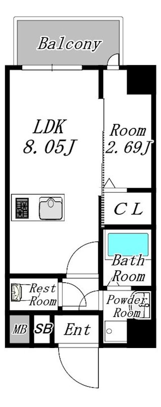 MODERN PALAZZO 西新PREMIER 間取り