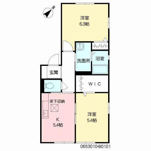 シャーメゾン弥永 B棟 101号室 間取り