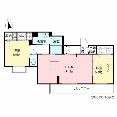 カリーノ 202号室 間取り