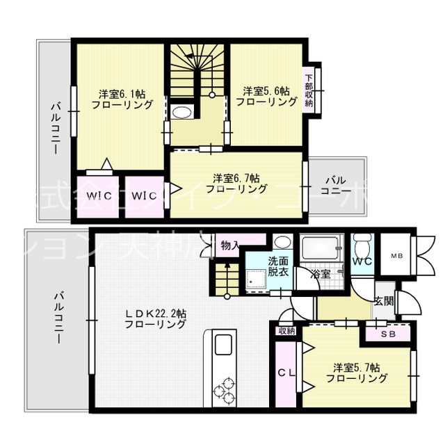 間取り アントレ平尾参道 間取り図