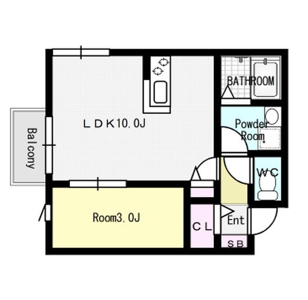 AMP es 春日 103号室 間取り