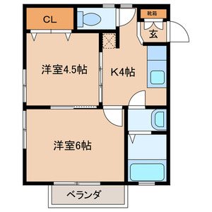 カンフォタブル桧原 間取り図