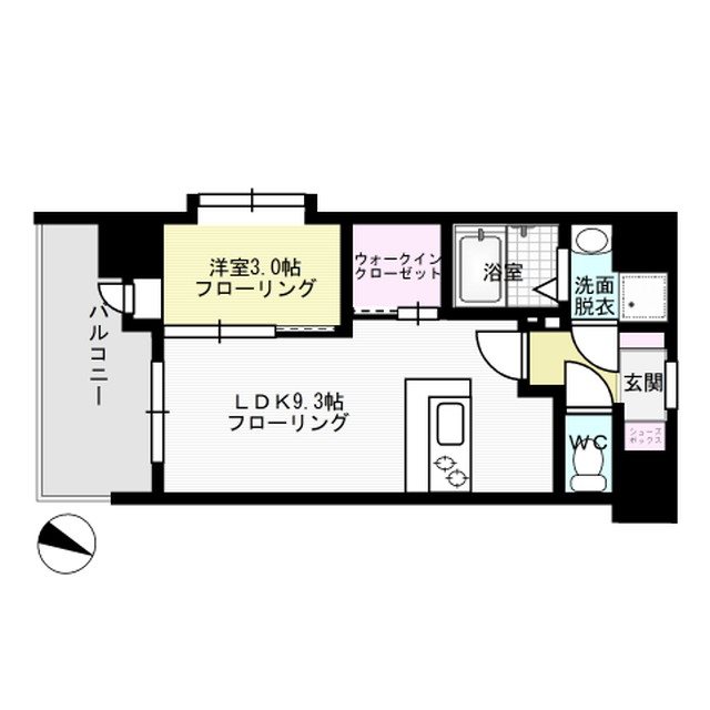 間取り コモテリア渡辺通 間取り図