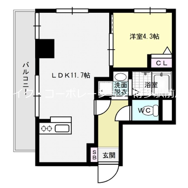 ヴォーヌンク博多駅東 間取り