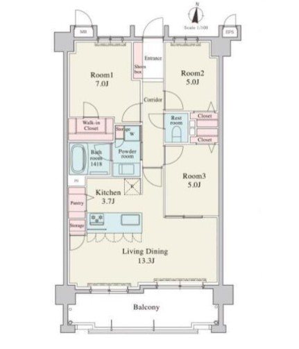RJRプレシア別府駅前 間取り