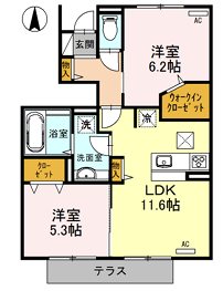 セジュール・プルニエ2 B棟 101号室 間取り