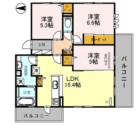 D-room小田部弐番館 間取り