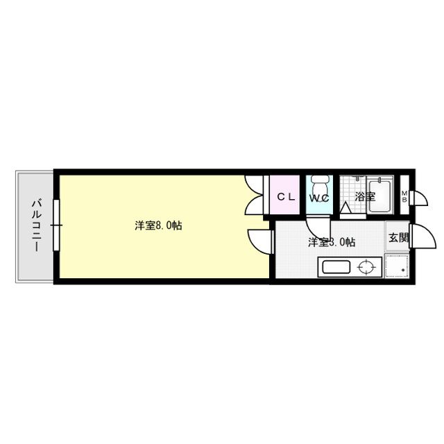 リバティプレイス 306号室 間取り