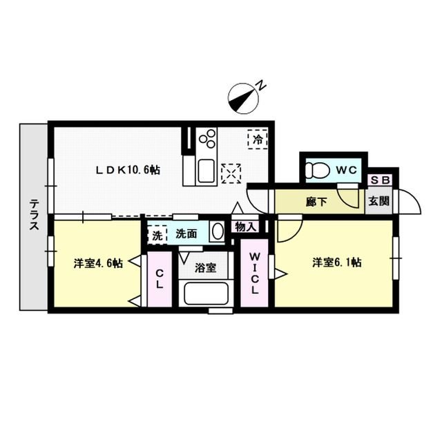 D-roomナギの杜 101号室 間取り