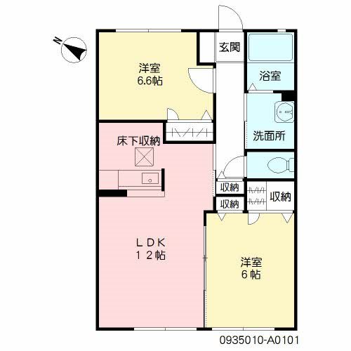 クレインフィールド 101号室 間取り