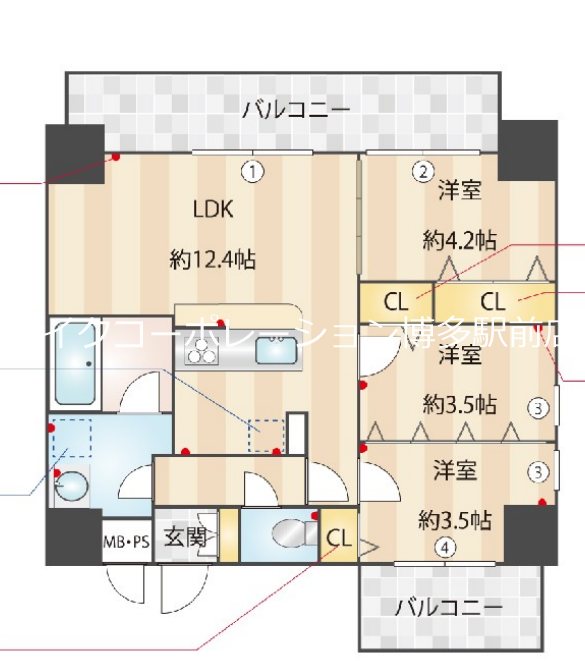MODERN PALAZZO博多駅東 間取り