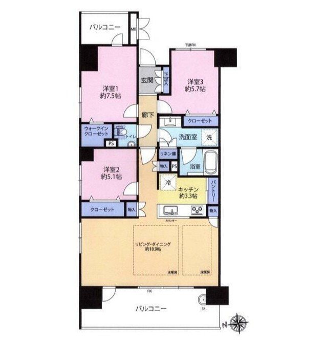 ルサンク大濠公園 間取り