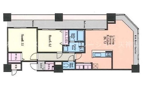 ＫＤＸレジデンス大濠ハーバービュータワー 間取り