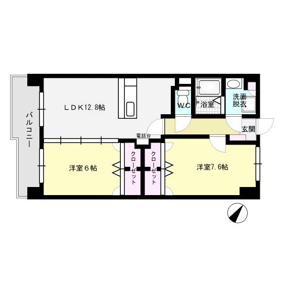 サンライトキャッスル 503号室 間取り