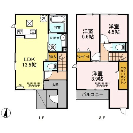 D-room賀茂　弐番館 間取り