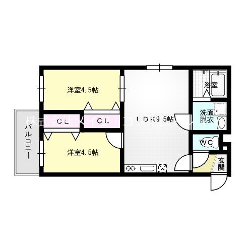 カトレア姪浜Ⅱ～ネット無料～ 間取り