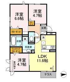 D-room鳥飼  間取り図