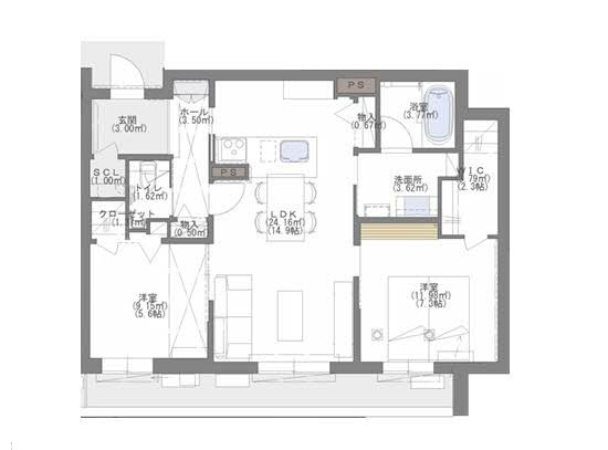 プレミアス赤坂けやき通り 間取り
