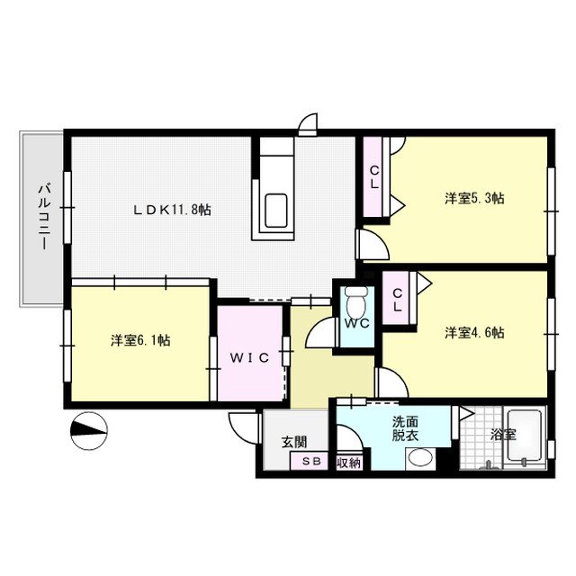 シャトーグレイスB棟 間取り図