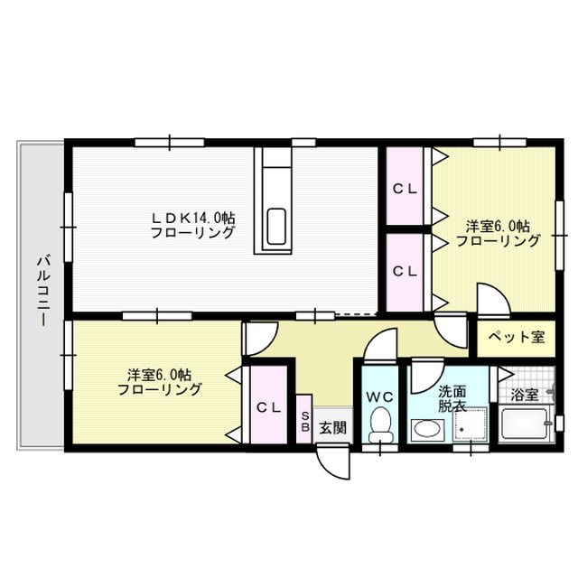 Pet-com南福岡Ⅱ 間取り図