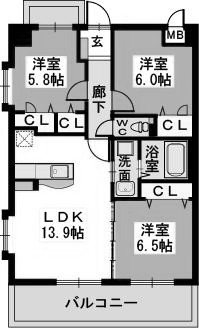 コンフォール東比恵 間取り