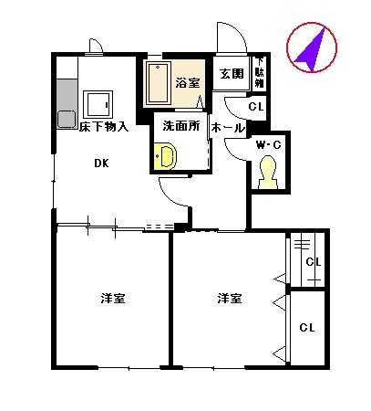 マーチン・ブランシェC棟～駐車場無料～  間取り